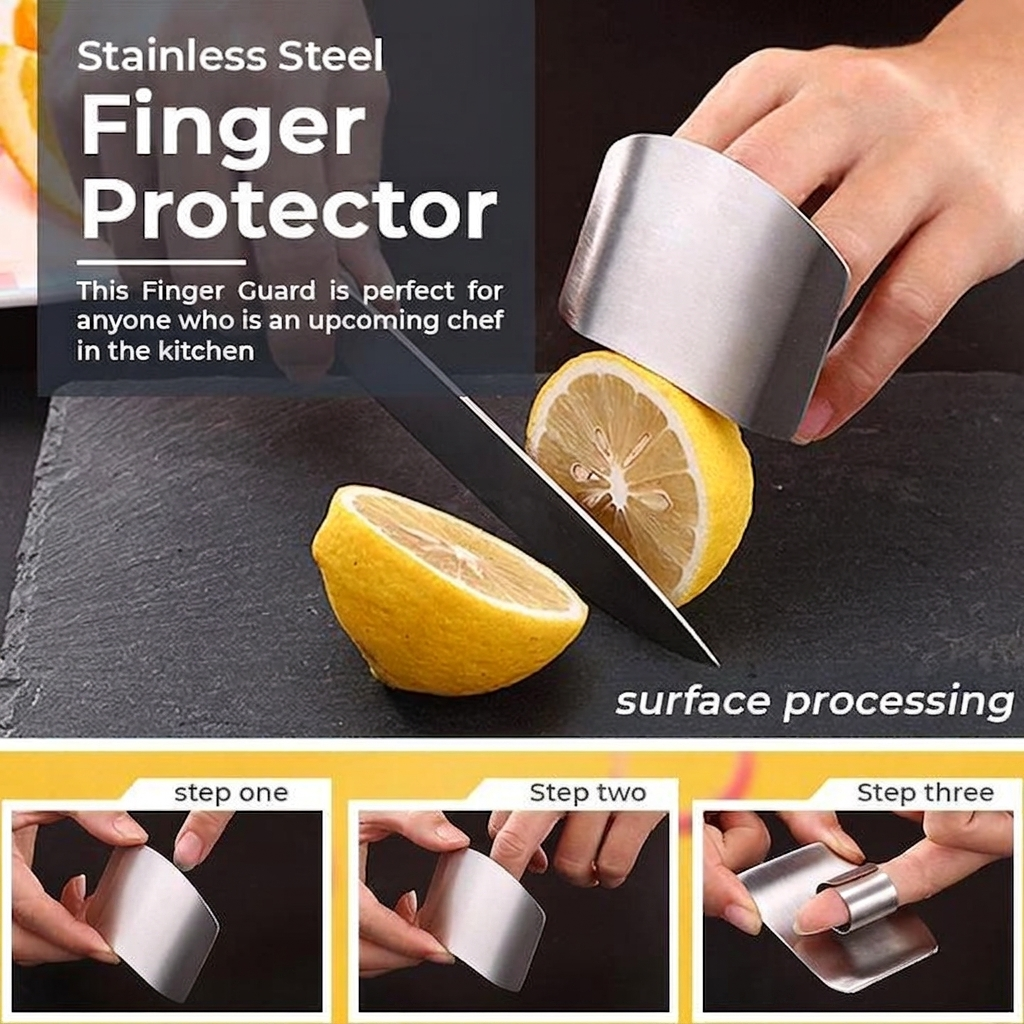 🔪 Kitchen Tool Aid Stainless Steel Finger Guard