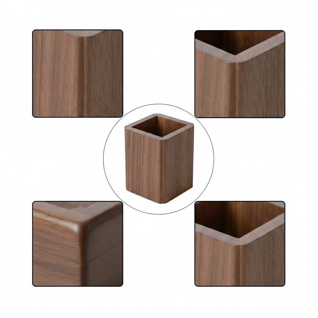 Solid Walnut Wood Minimalist Desktop Organizer