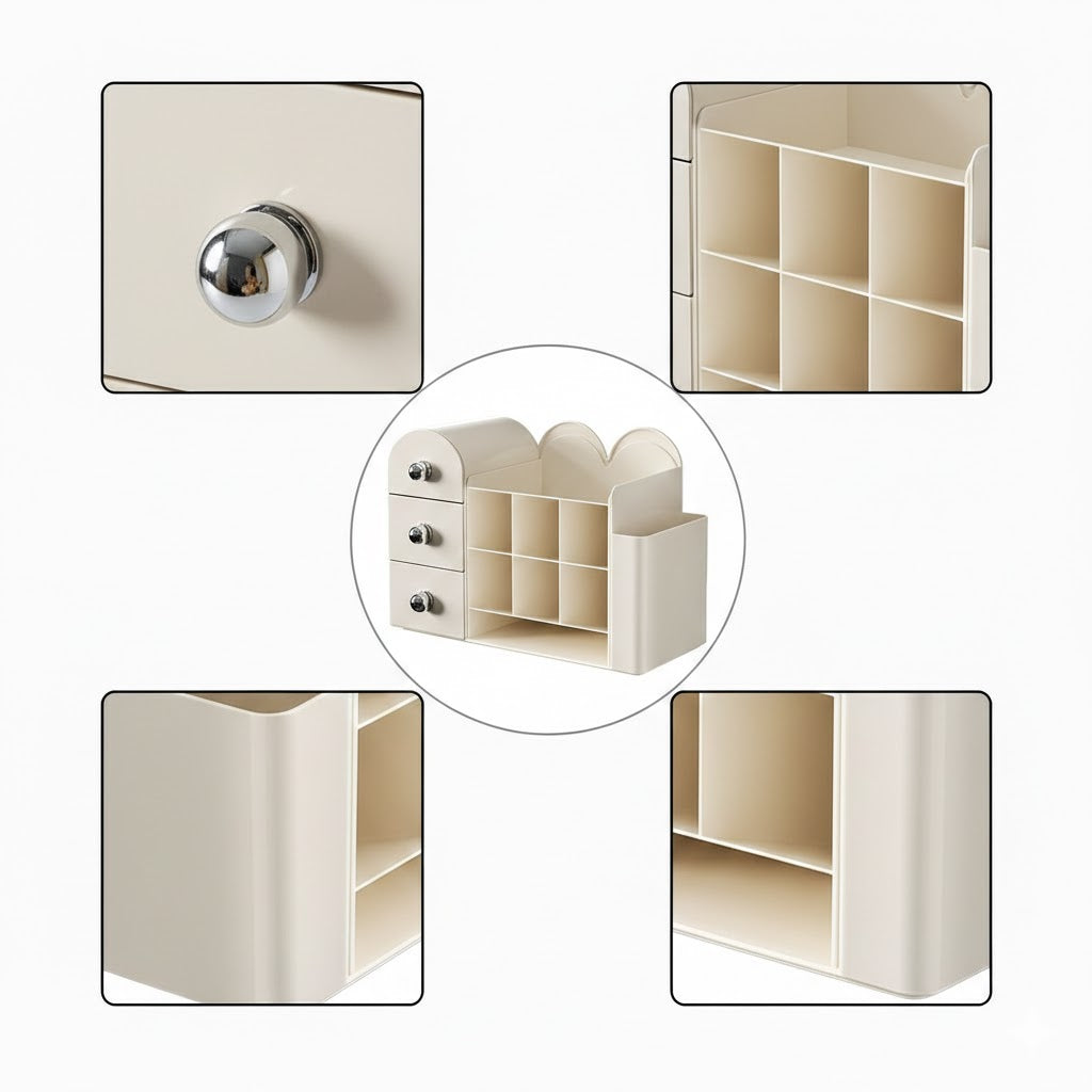 Multi-Functional Desktop Organizer with Integrated Drawer System