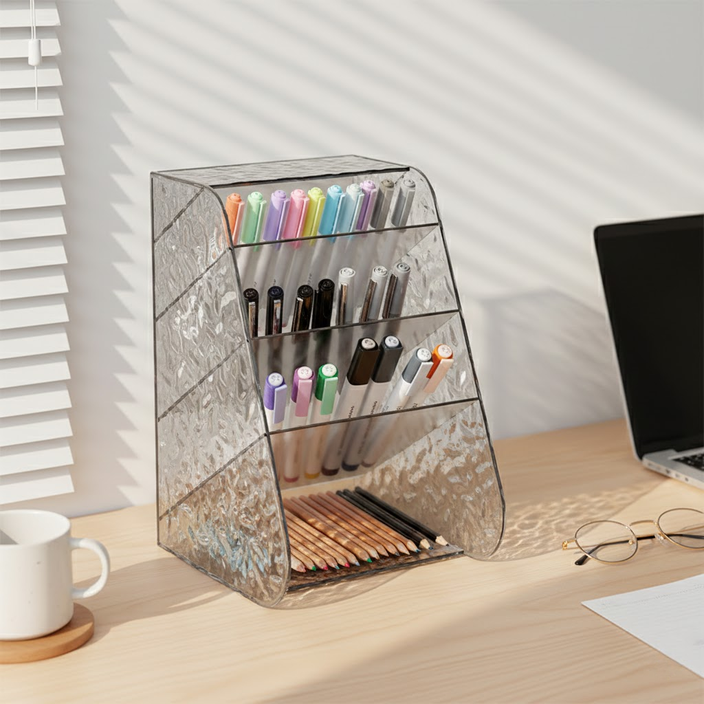 Modular Desktop Storage System with Integrated Drawer